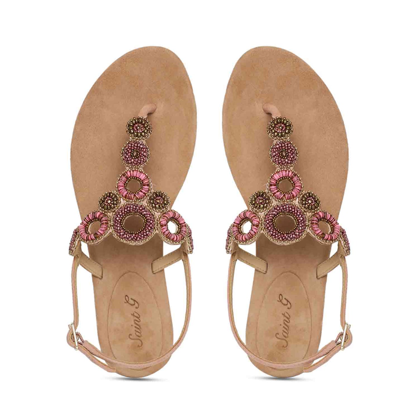 Saint Chiara Nude Leather Flats