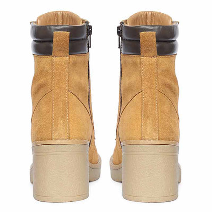 Saint Esme Tan Suede Leather Lace Up Boots
