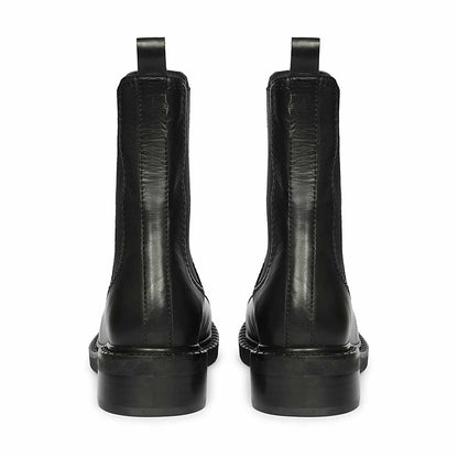 Saint Triana Cap Toe Black Leather Chelsea Boots