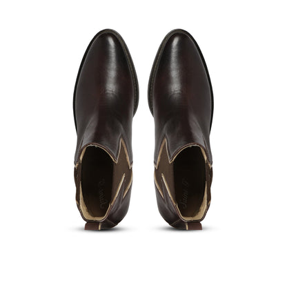 Saint Melissa Brown Leather Ankle Boot - SaintG India