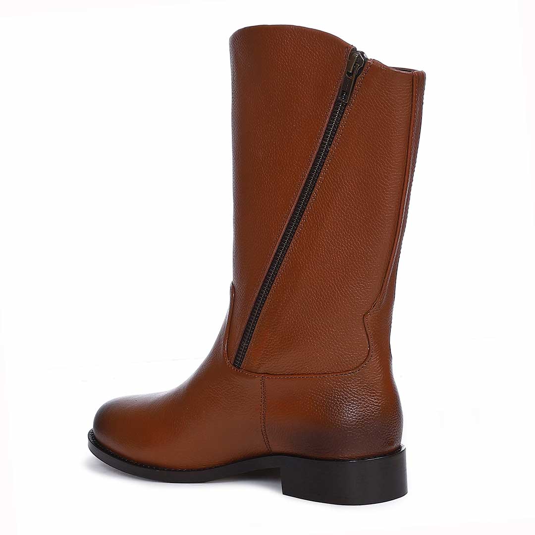 Saint Martina Tan Leather Calf  Boots - SaintG