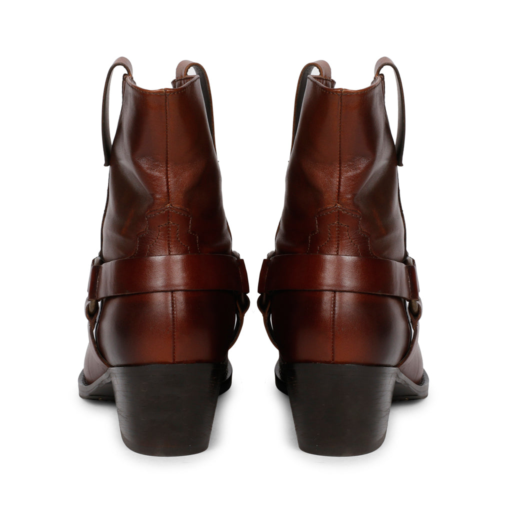 Saint Enrica Metal Studded Teak Leather Ankle Boots - SaintG India