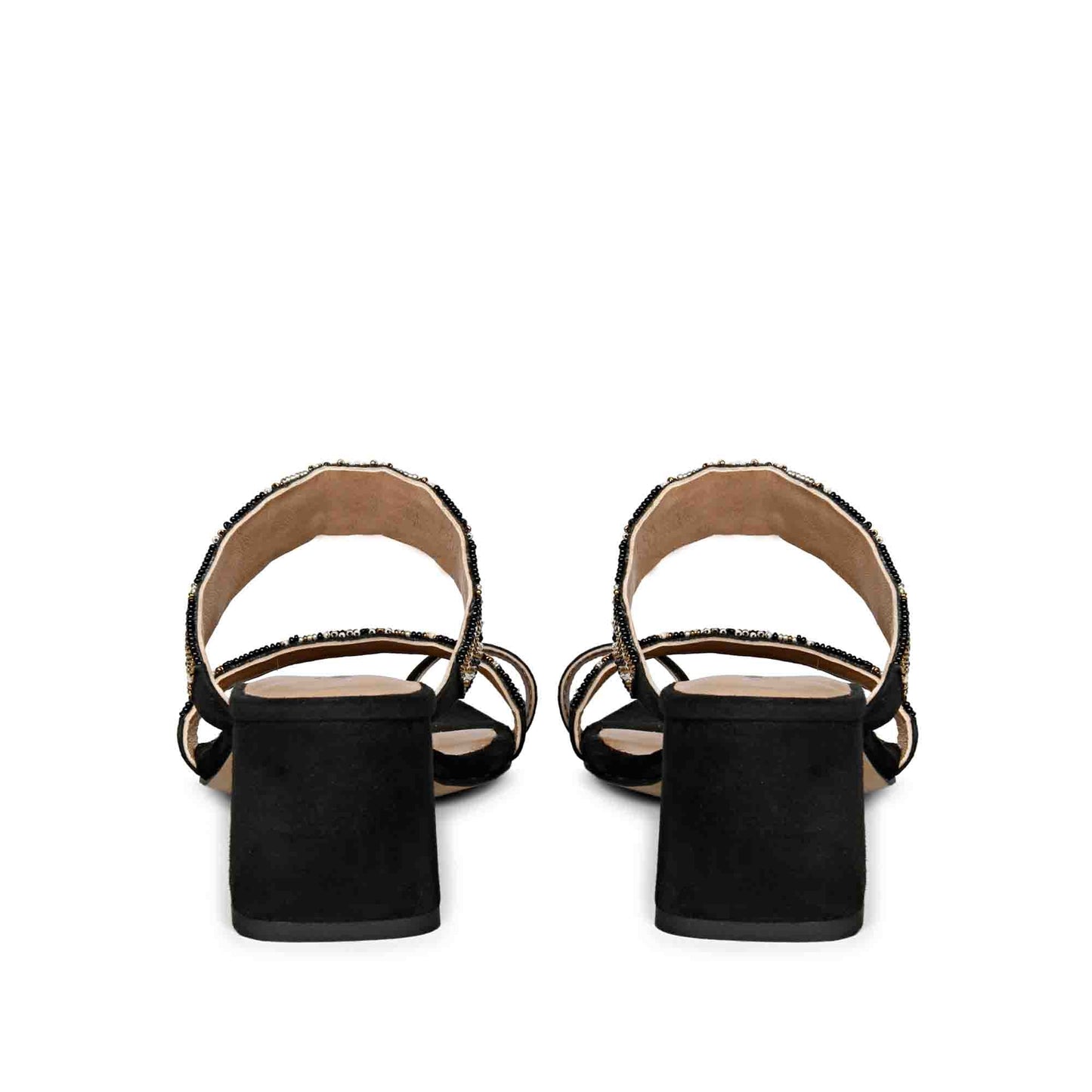 Fashion Forward: Saint Devlin Hand-Embroidered Black Leather Block Heels