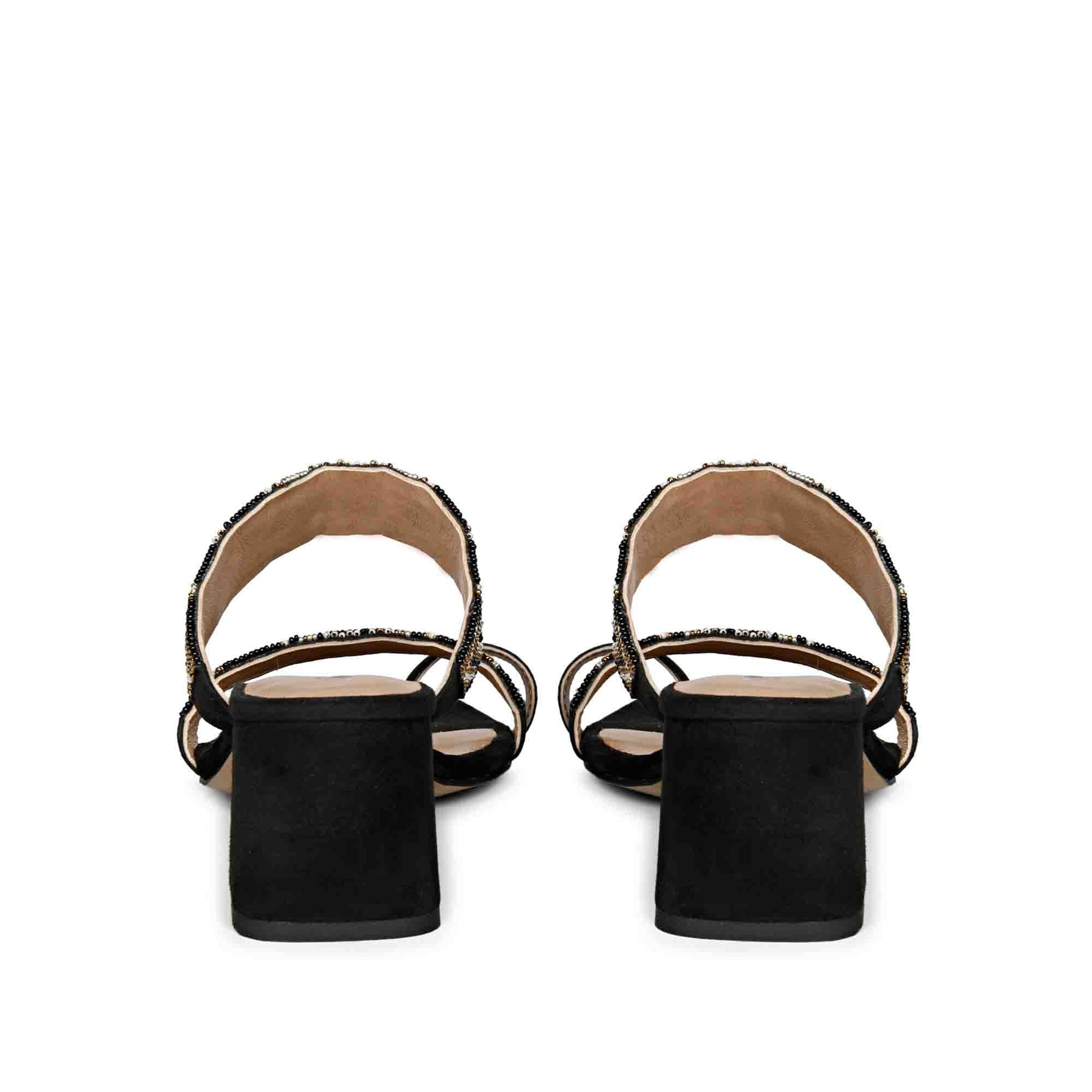 Fashion Forward: Saint Devlin Hand-Embroidered Black Leather Block Heels