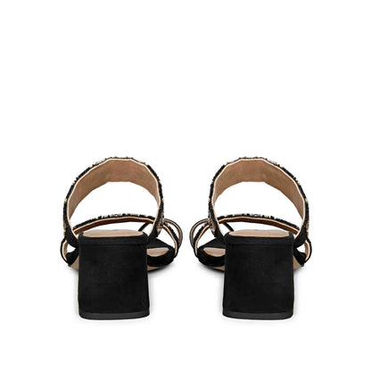 Fashion Forward: Saint Devlin Hand-Embroidered Black Leather Block Heels