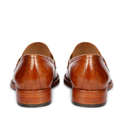 Saint Micola Cognac Leather Washed Moccasins
