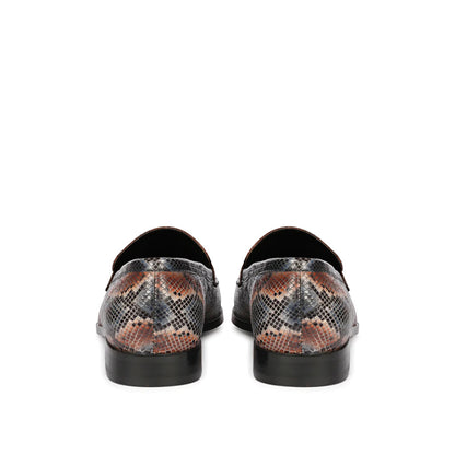 Saint Ellis Blue Snake Print Leather Loafers