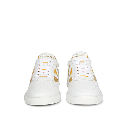 Whitesta Felix Unisex White & Yellow Leather Sneakers