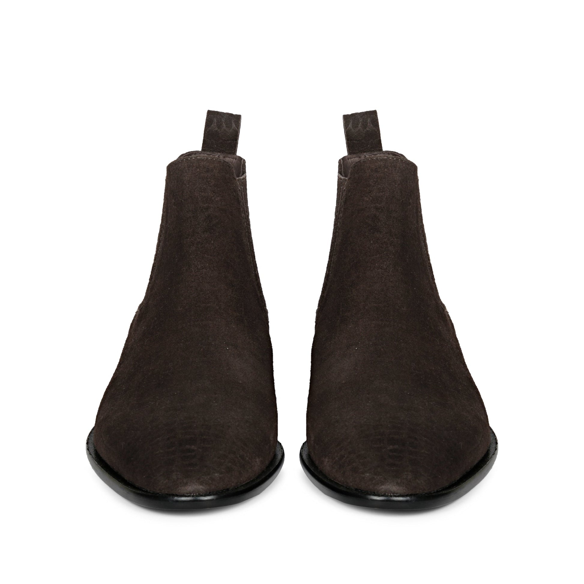 Brown Croco Print Suede Leather Chelsea boots For men