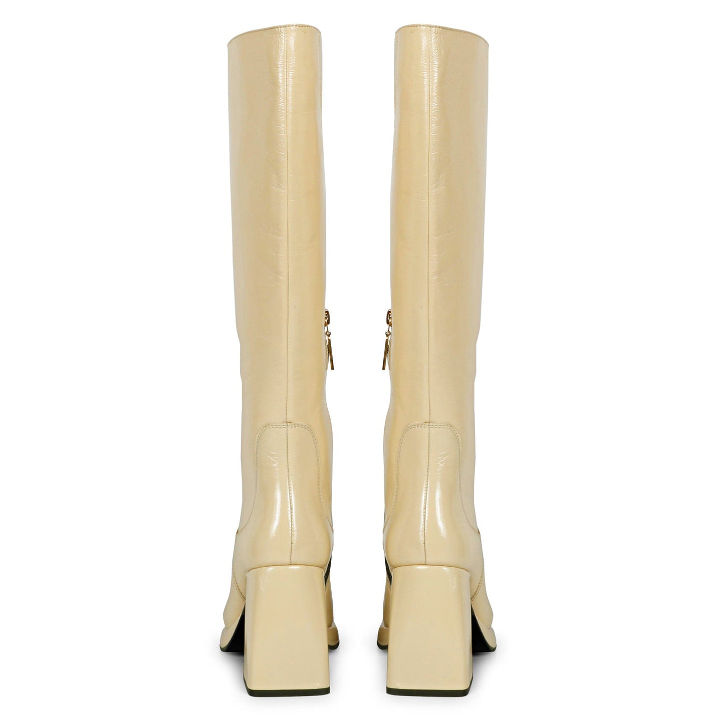 Saint Jolène Off White Harrod Patent Leather Long Boots