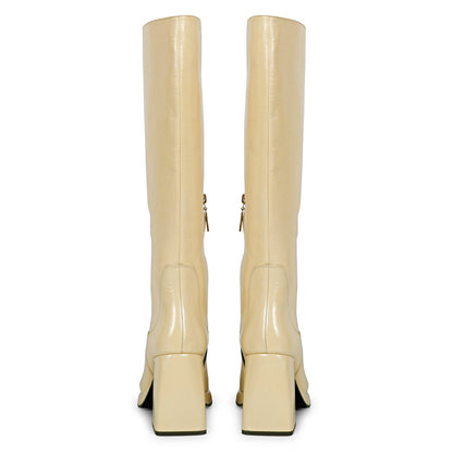 Saint Jolène Off White Harrod Patent Leather Long Boots