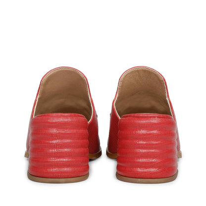 Step out in confidence with Saint Jasmine's red lizard moccasins, a perfect blend of fashion and comfort