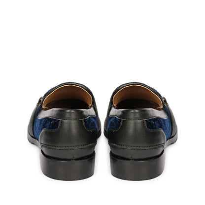Saint Cinzia Blue Velvet Moccasins