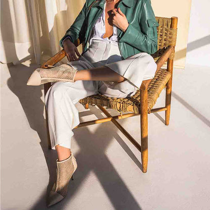 Saint Kinslee Ivory Mesh & Suede Leather Pumps