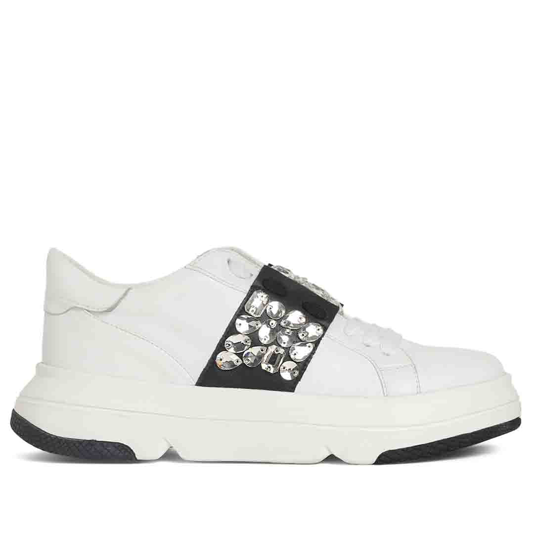 Whitesta Aifric Crystal White Leather Sneakers