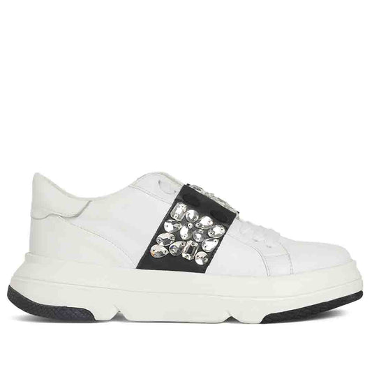 Whitesta Aifric Crystal White Leather Sneakers