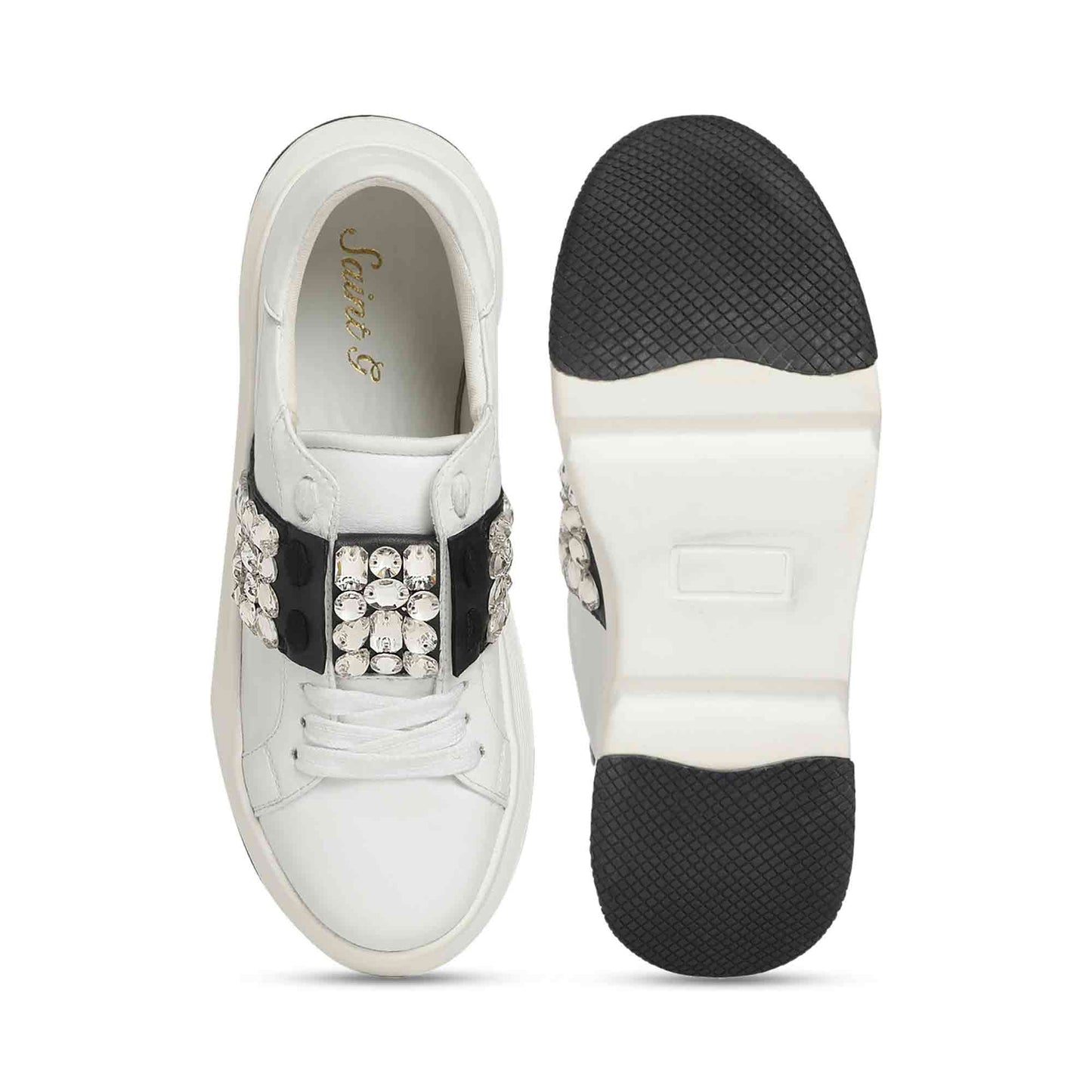 Whitesta Aifric Crystal White Leather Sneakers