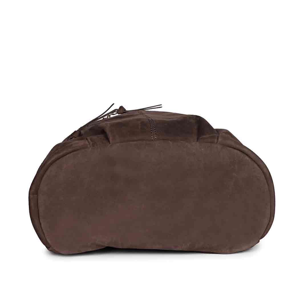 Favore Brown Suede Leather Oversized Structured Backpacks