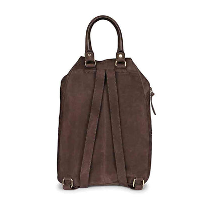 Favore Brown Suede Leather Oversized Structured Backpacks