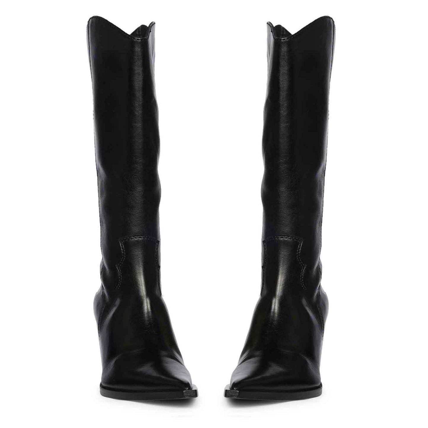 Saint Prune Black Leather Calf Boots