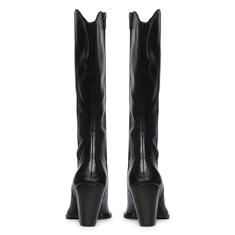 Saint Prune Black Leather Calf Boots