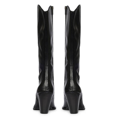 Saint Prune Black Leather Calf Boots