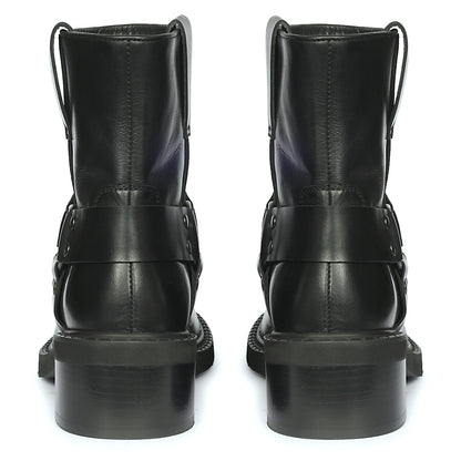 Saint Sally Saint Black Leather O-Ring High Ankle Boots