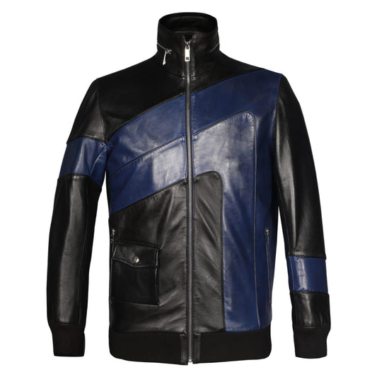 Saint Vittorio Black Leather Men's Jackets