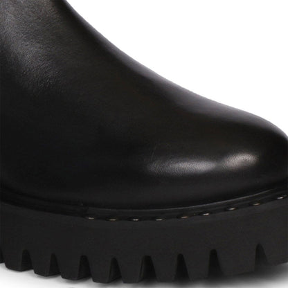 Saint Jessica Metal Studded High Ankle Leather Boots - Edgy and stylish high ankle boots with metal studs for a bold fashion statement