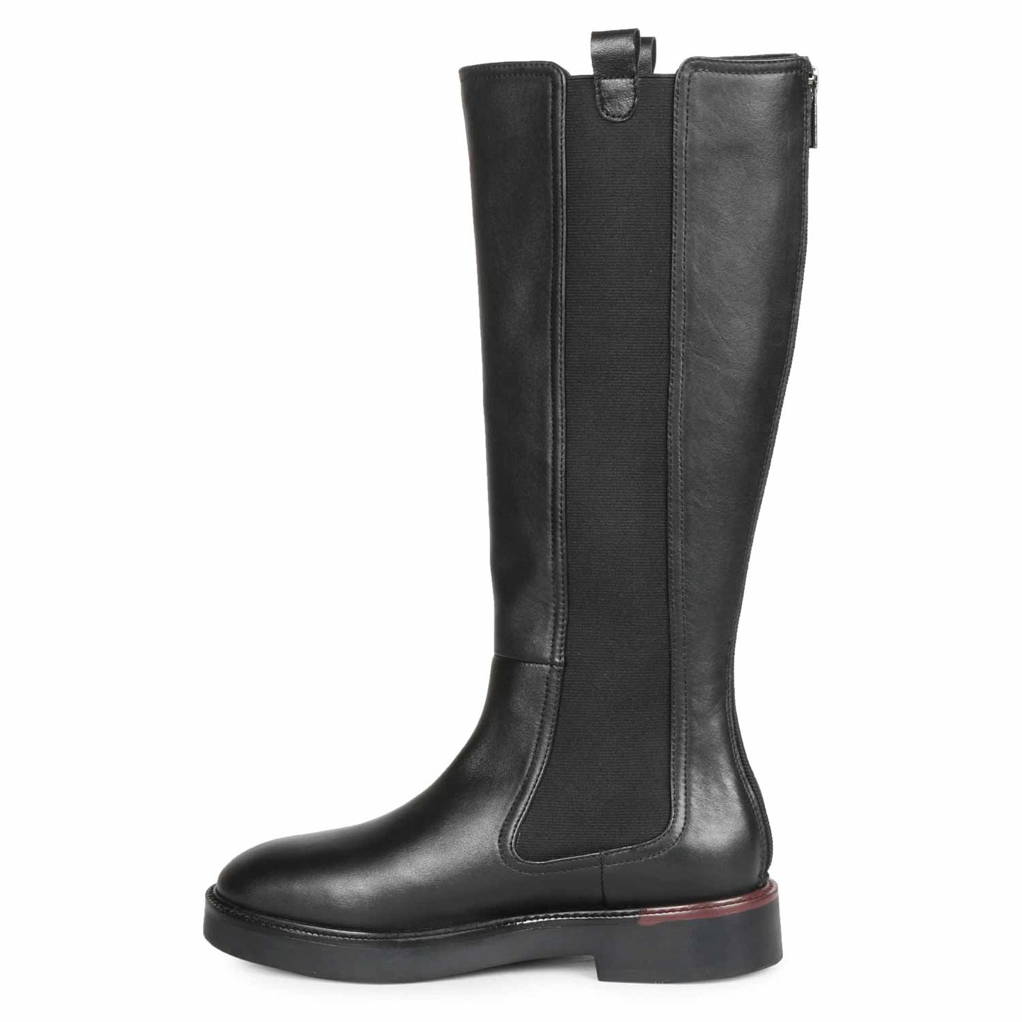 Trendy Back-Zipper Boots: Saint Pietro's Black Leather Elegance
