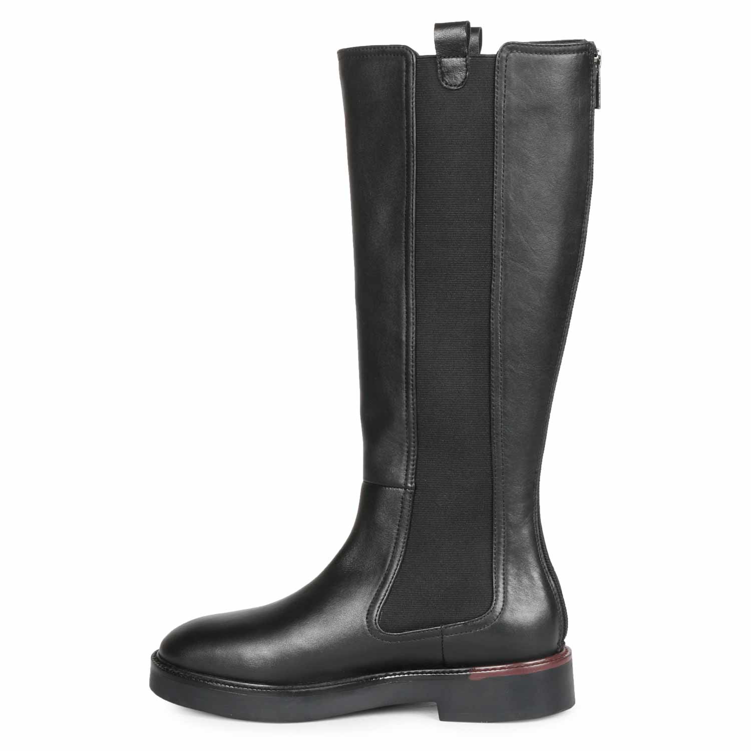 Trendy Back-Zipper Boots: Saint Pietro's Black Leather Elegance
