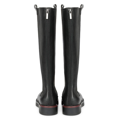 Trendy Back-Zipper Boots: Saint Pietro's Black Leather Elegance
