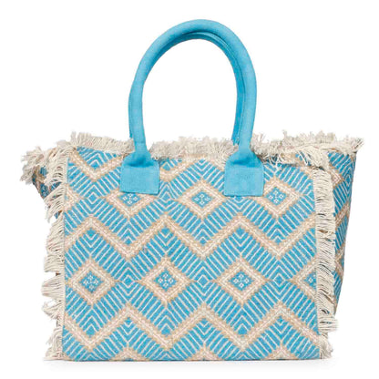 Favore Geometric Printed Oversized Shopper Handheld Bag