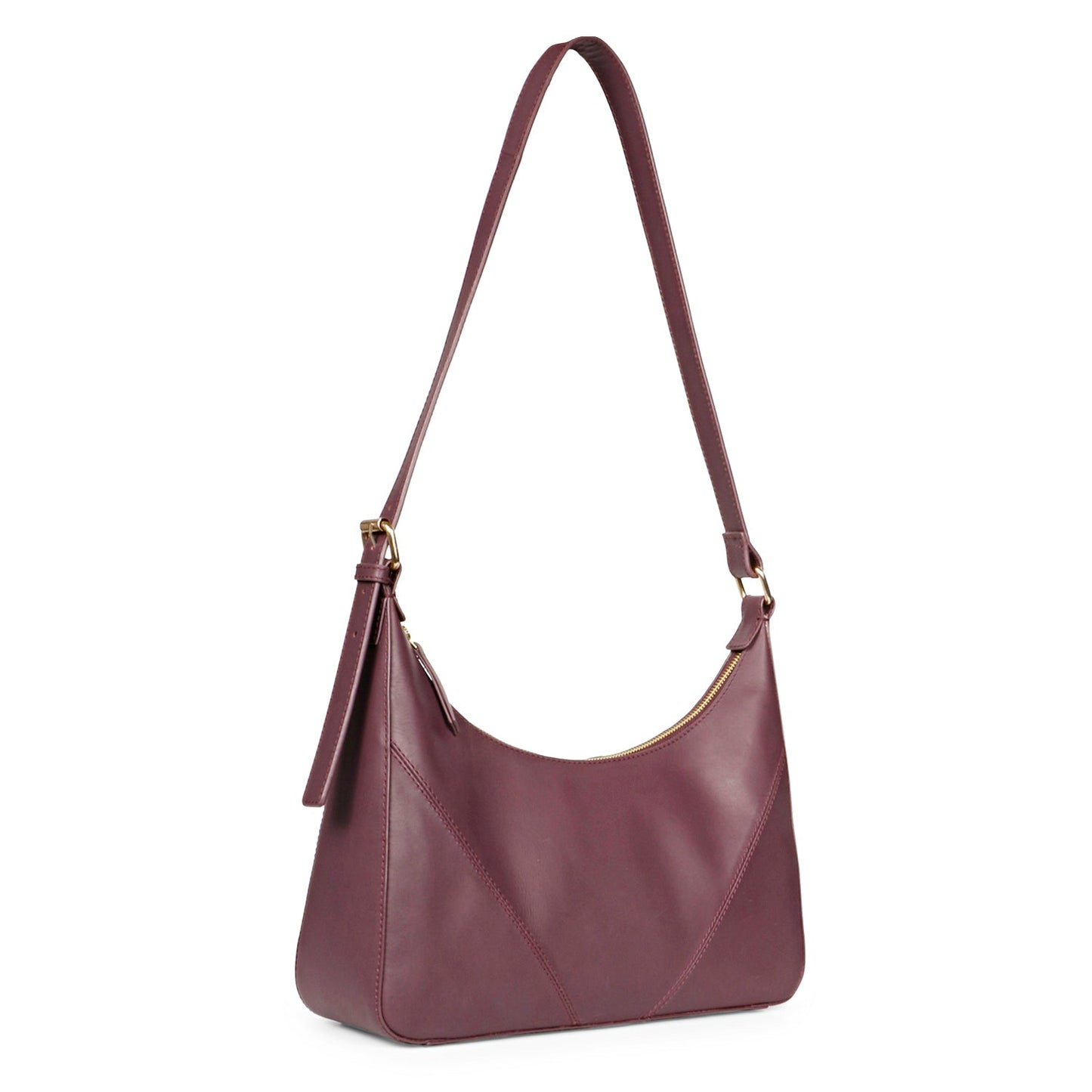 Favore Womens Burgundy Leather Hobo Bag
