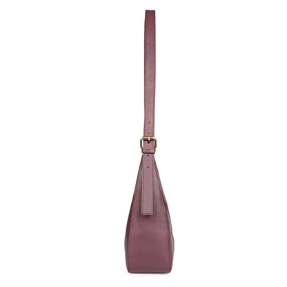 Favore Womens Burgundy Leather Hobo Bag