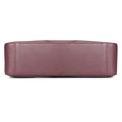 Favore Womens Burgundy Leather Hobo Bag