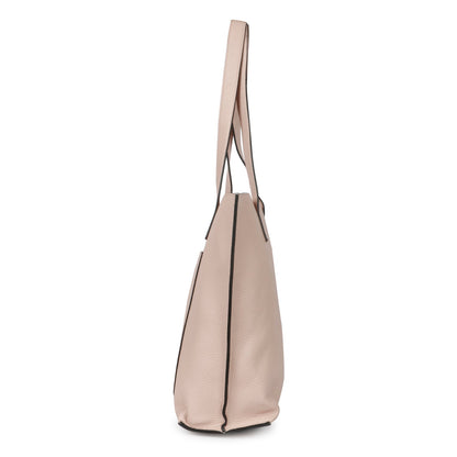 Favore Beige Leather Structured Shoulder Bag