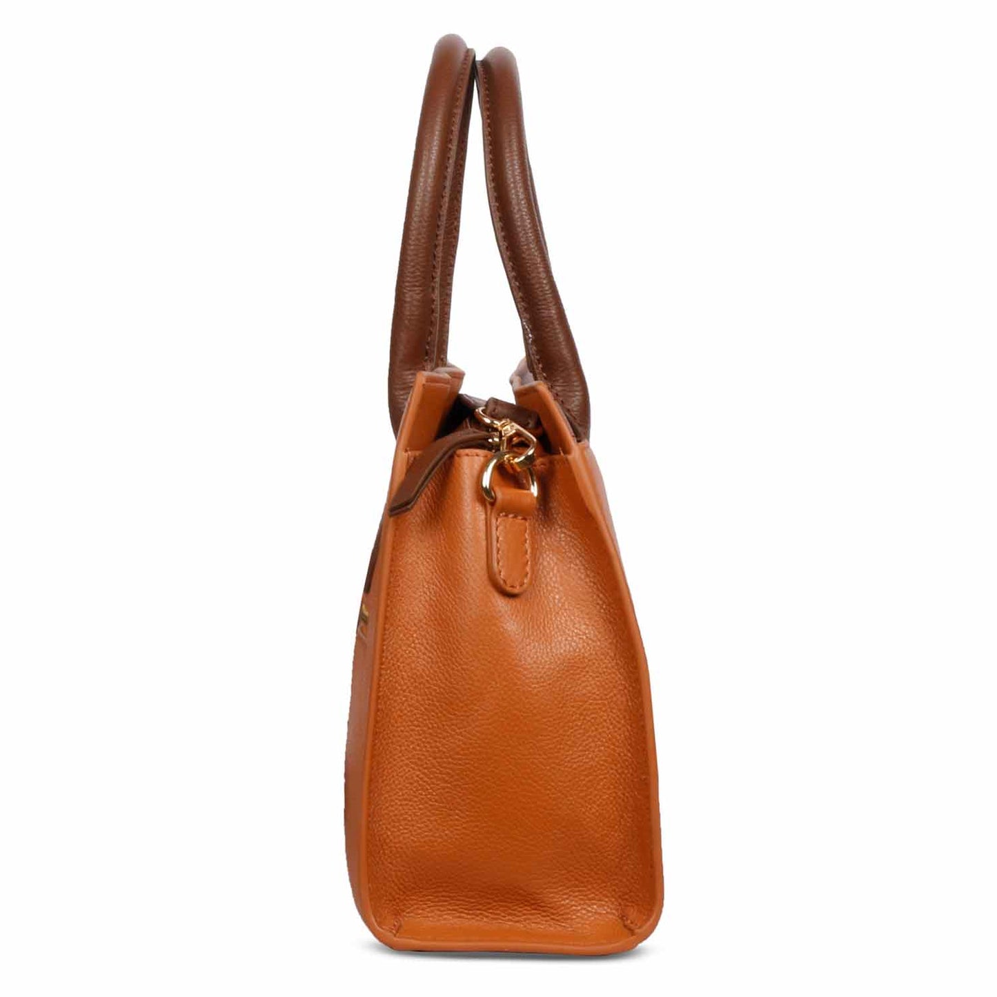 Favore Brown Leather Structured Handheld Bag