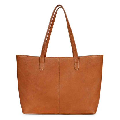 Favore Womens Tan Leather Structured Shoulder Bag