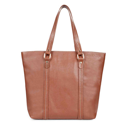 Favore Tan Textured Leather Oversized Shopper Shoulder Bag