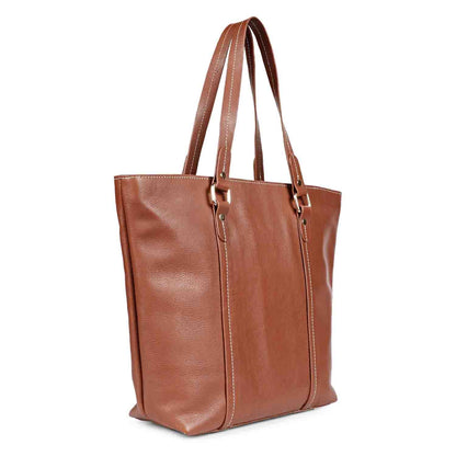 Favore Tan Textured Leather Oversized Shopper Shoulder Bag