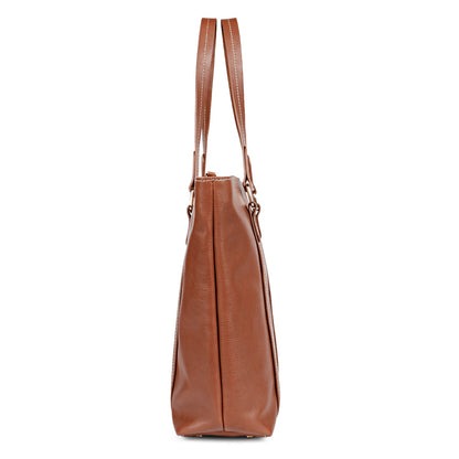 Favore Tan Textured Leather Oversized Shopper Shoulder Bag