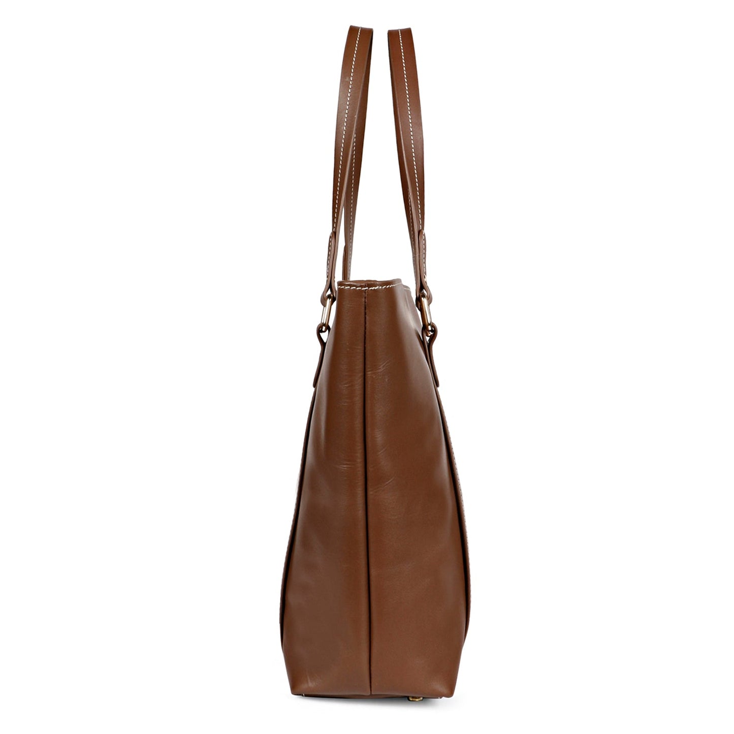 Favore Womens Brown Textured Leather Oversized Shopper Shoulder Bag