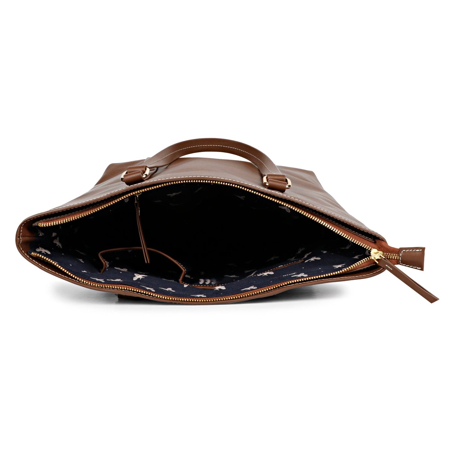 Favore Womens Brown Textured Leather Oversized Shopper Shoulder Bag