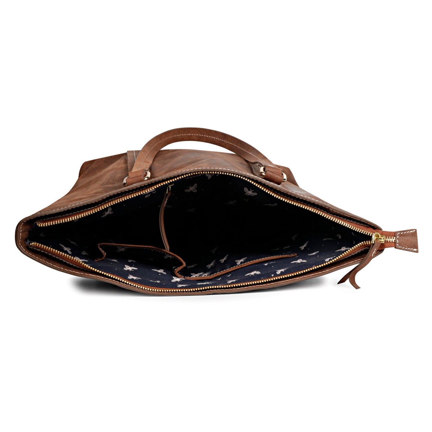 Favore Womens Brown Textured Leather Oversized Shopper Shoulder Bag