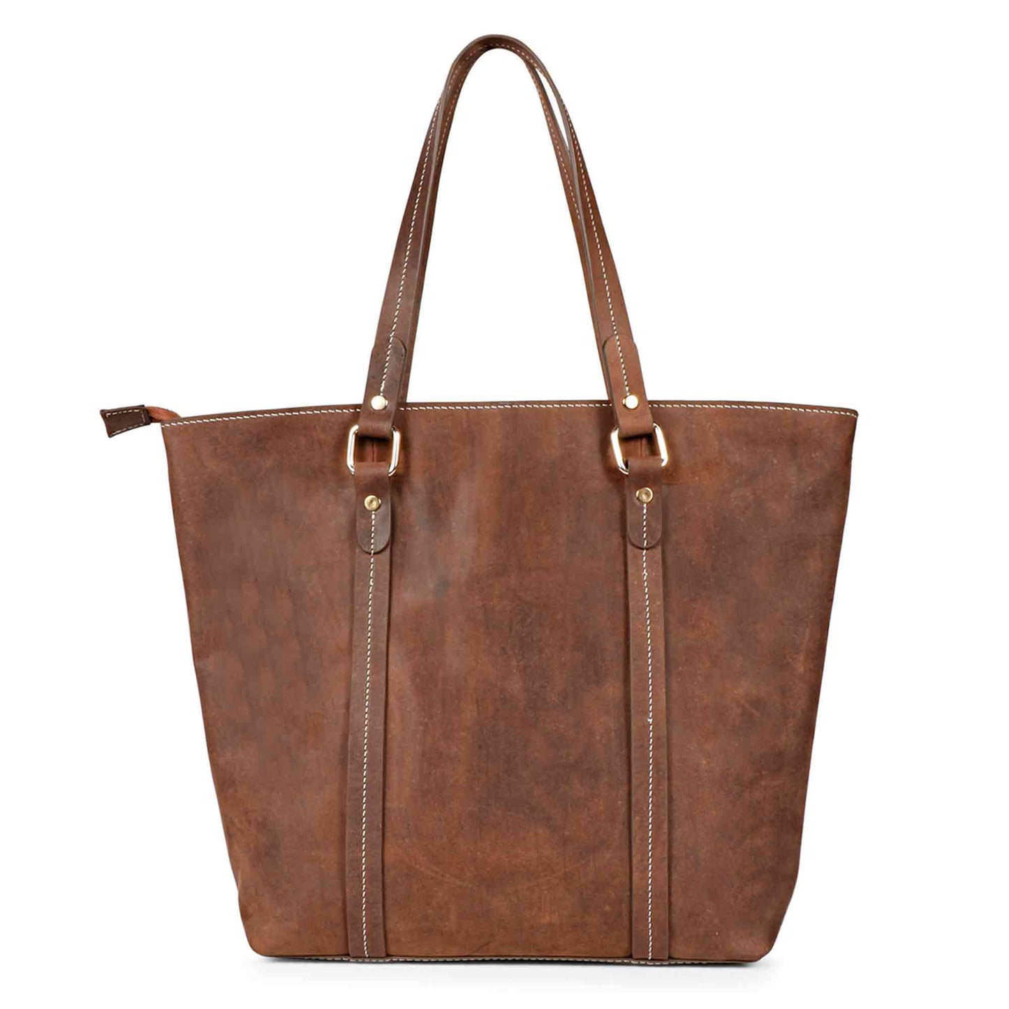 Favore Womens Brown Textured Leather Oversized Shopper Shoulder Bag