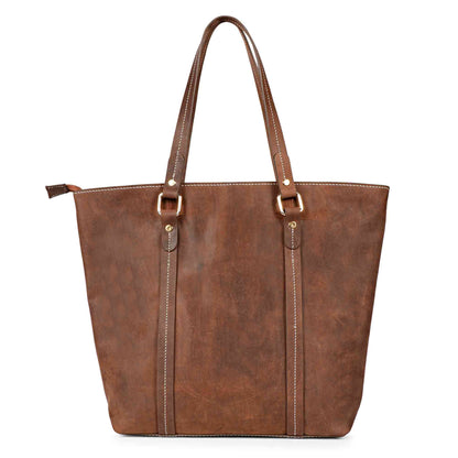 Favore Womens Brown Textured Leather Oversized Shopper Shoulder Bag