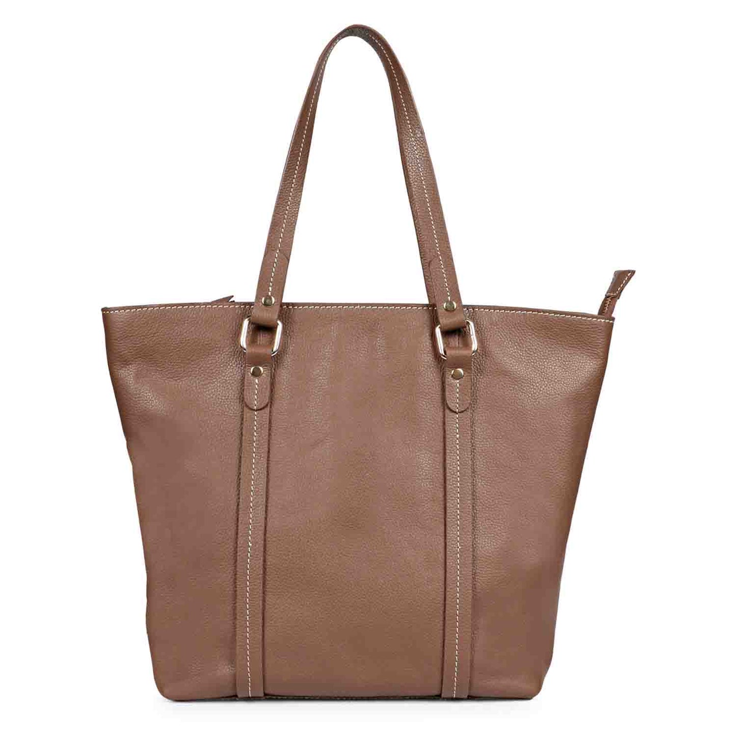 Favore Brown Textured Leather Oversized Shopper Shoulder Bag