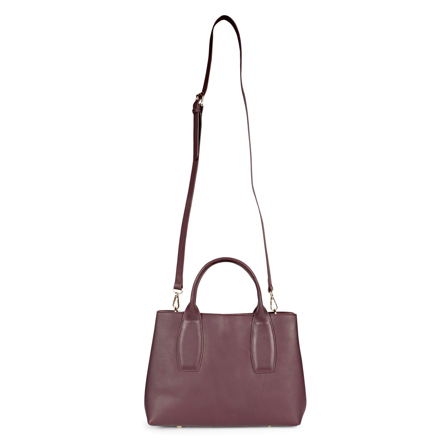Favore Womens Burgundy Leather Structured Handheld Bag