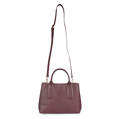 Favore Womens Burgundy Leather Structured Handheld Bag